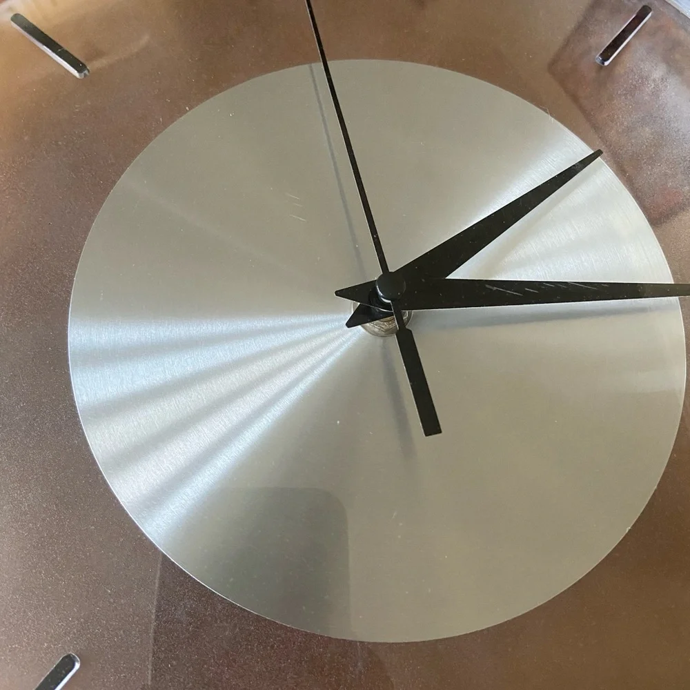 Vintage 1980’s Modern Silver Framed Wall Clock